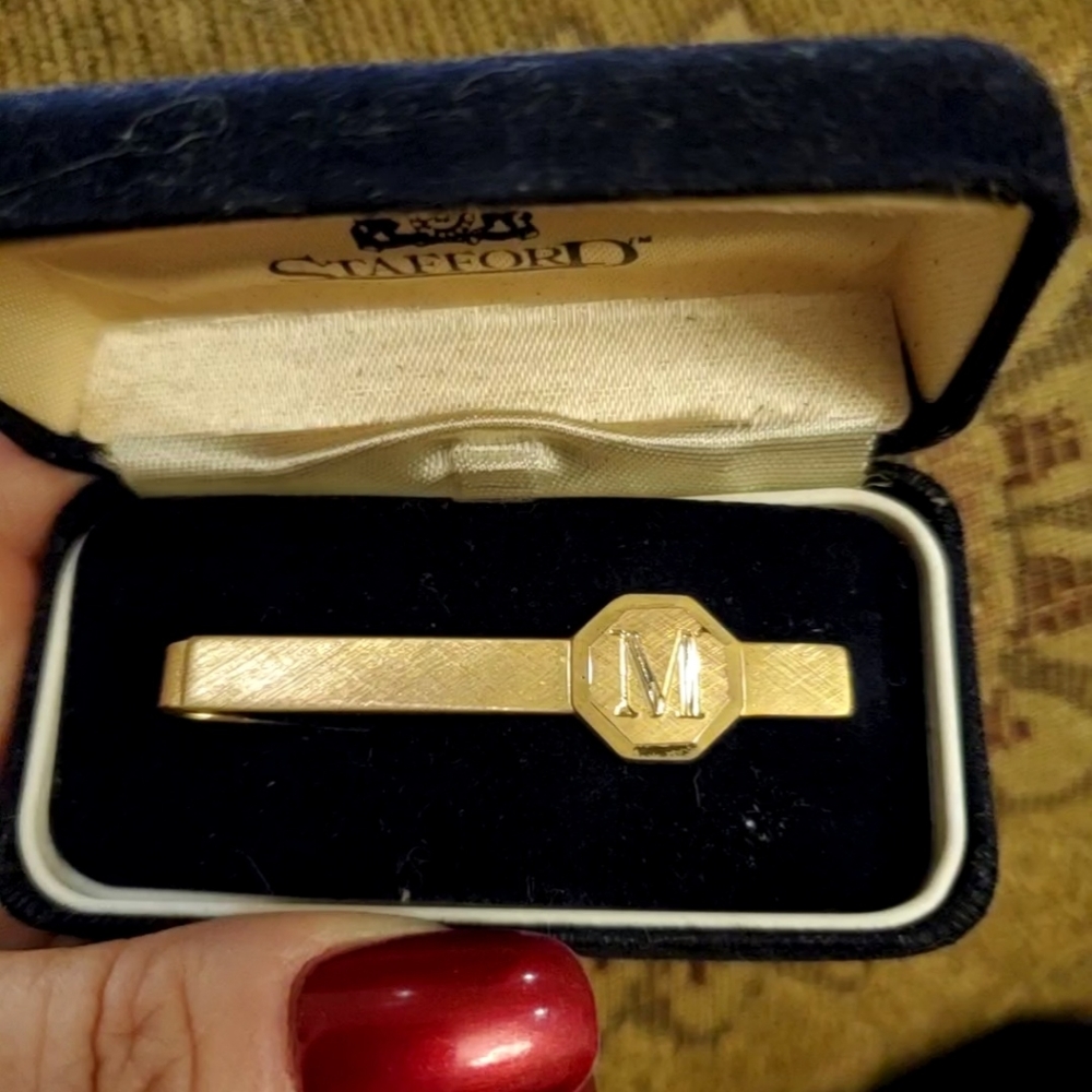 Stafford Monogrammed Tie Clip